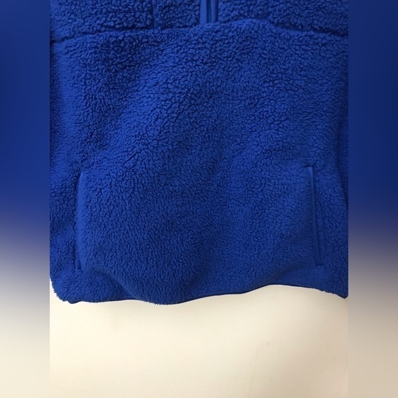 All in Motion Youth Faux Shearling LS 1/4 Zip Blue Pullover L 12-14 - Picture 7 of 14